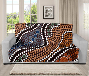 Australia River Aboriginal Dot Print Futon Protector