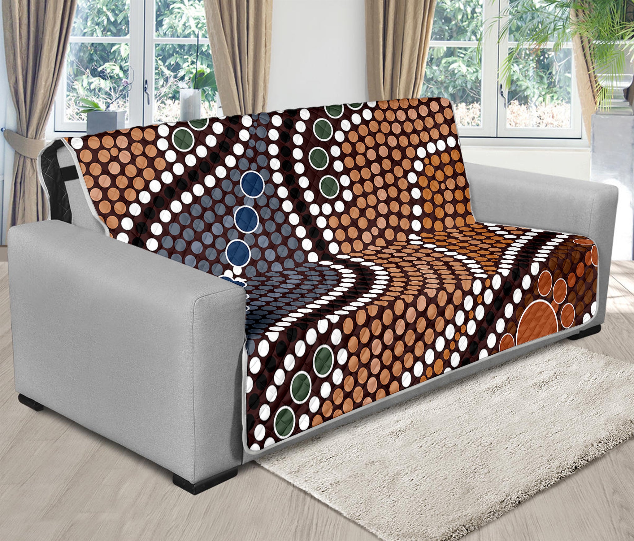 Australia River Aboriginal Dot Print Futon Protector