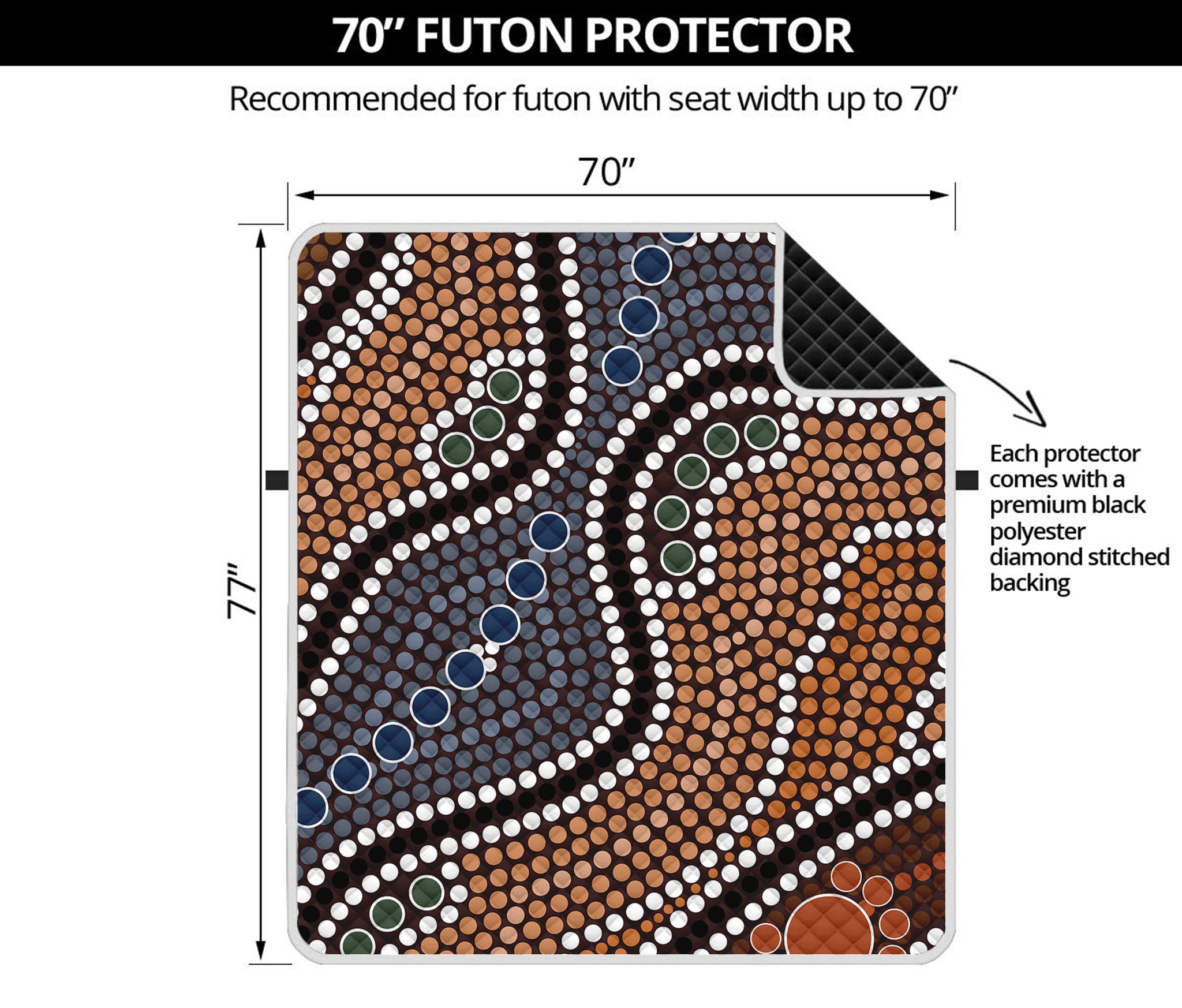 Australia River Aboriginal Dot Print Futon Protector