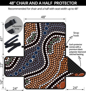 Australia River Aboriginal Dot Print Half Sofa Protector