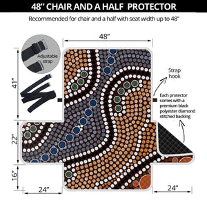 Australia River Aboriginal Dot Print Half Sofa Protector