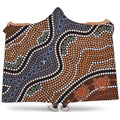 Australia River Aboriginal Dot Print Hooded Blanket