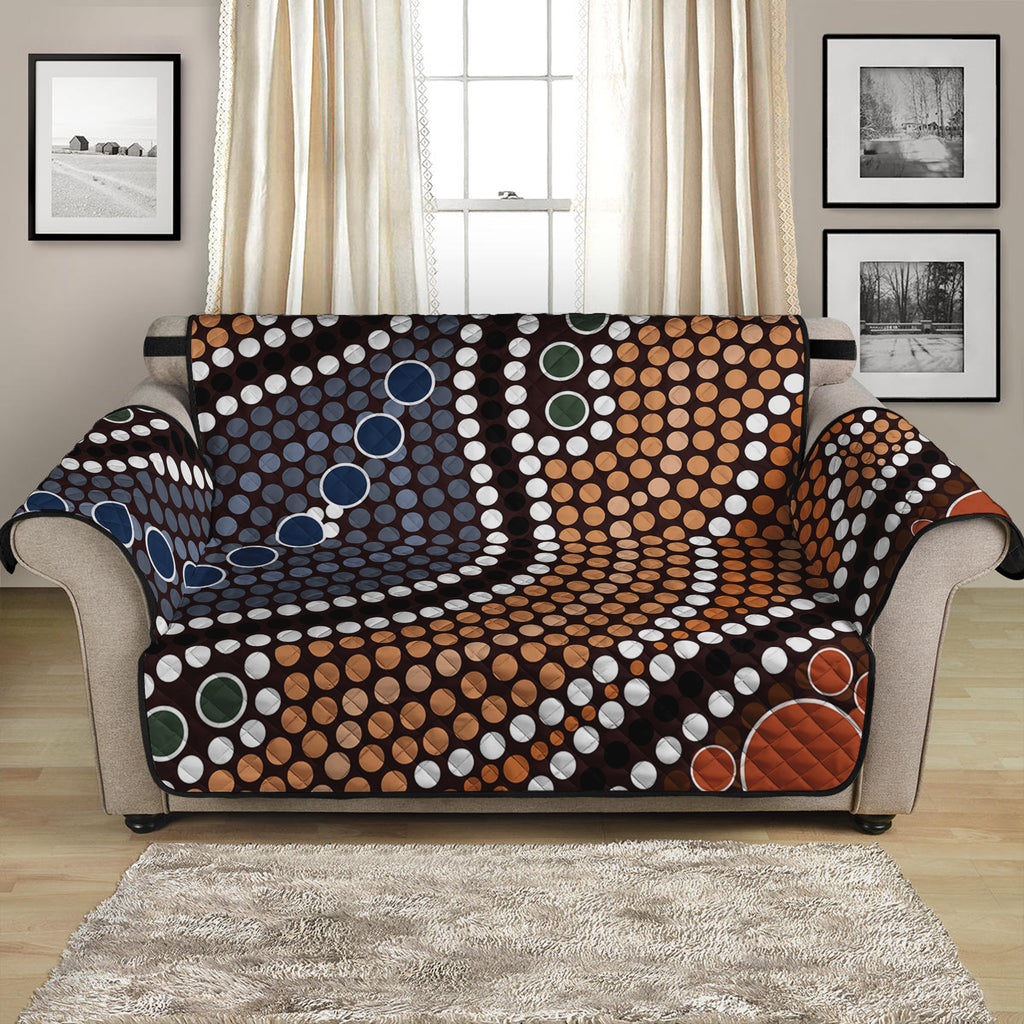 Australia River Aboriginal Dot Print Loveseat Protector