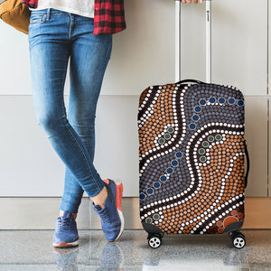 Australia River Aboriginal Dot Print Luggage Cover