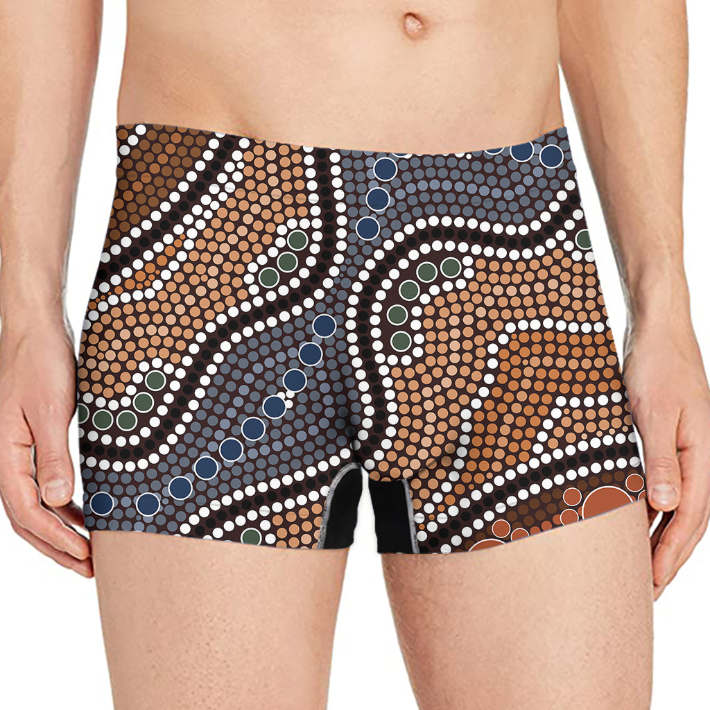 Australia River Aboriginal Dot Print Men's Boxer Briefs