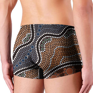 Australia River Aboriginal Dot Print Men's Boxer Briefs