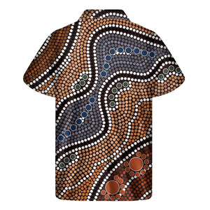 Australia River Aboriginal Dot Print Men's Short Sleeve Shirt