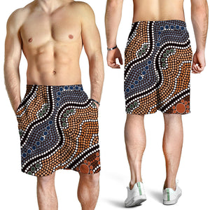 Australia River Aboriginal Dot Print Men's Shorts