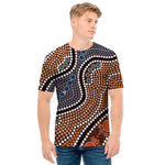 Australia River Aboriginal Dot Print Men's T-Shirt