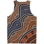 Australia River Aboriginal Dot Print Men's Tank Top