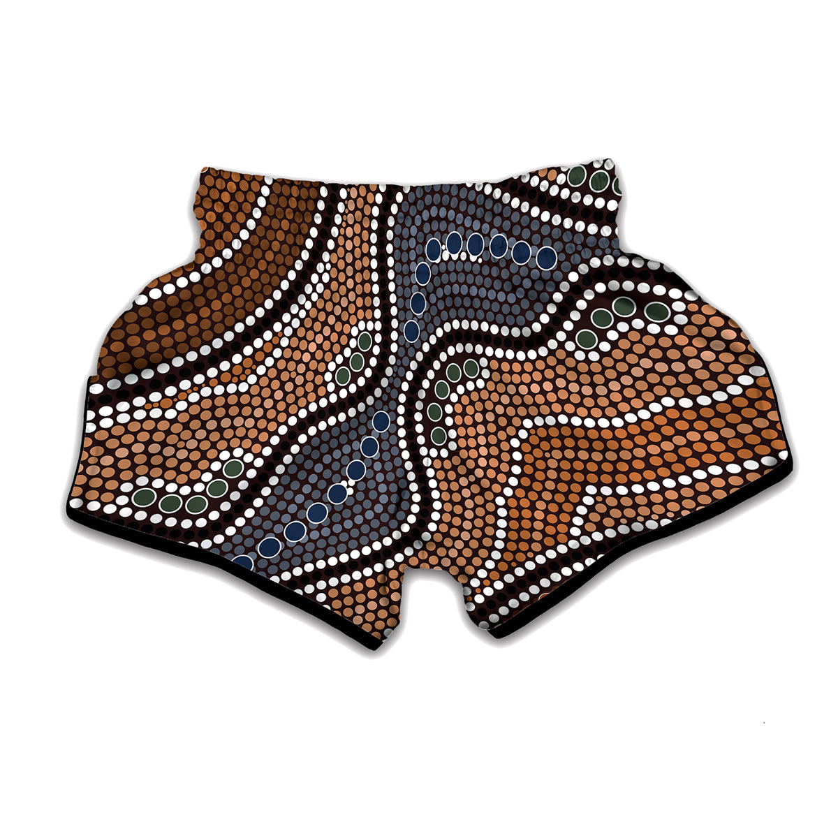 Australia River Aboriginal Dot Print Muay Thai Boxing Shorts
