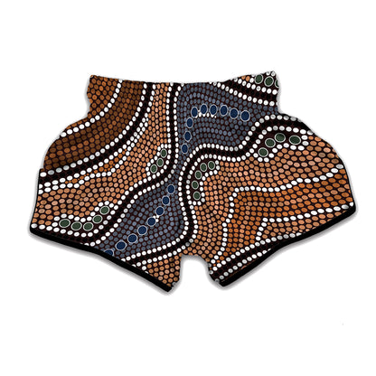 Australia River Aboriginal Dot Print Muay Thai Boxing Shorts