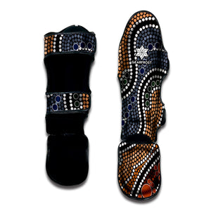 Australia River Aboriginal Dot Print Muay Thai Shin Guard