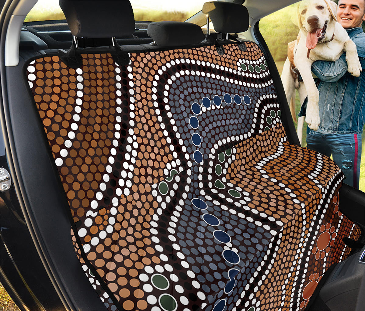 Australia River Aboriginal Dot Print Pet Car Back Seat Cover