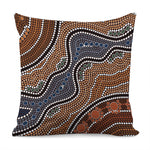 Australia River Aboriginal Dot Print Pillow Cover