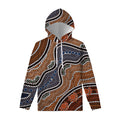 Australia River Aboriginal Dot Print Pullover Hoodie