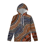 Australia River Aboriginal Dot Print Pullover Hoodie