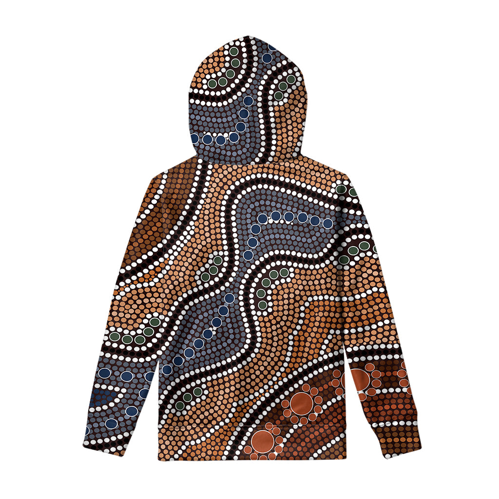 Australia River Aboriginal Dot Print Pullover Hoodie