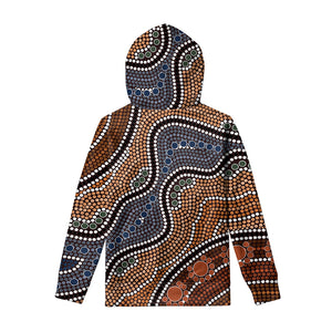 Australia River Aboriginal Dot Print Pullover Hoodie