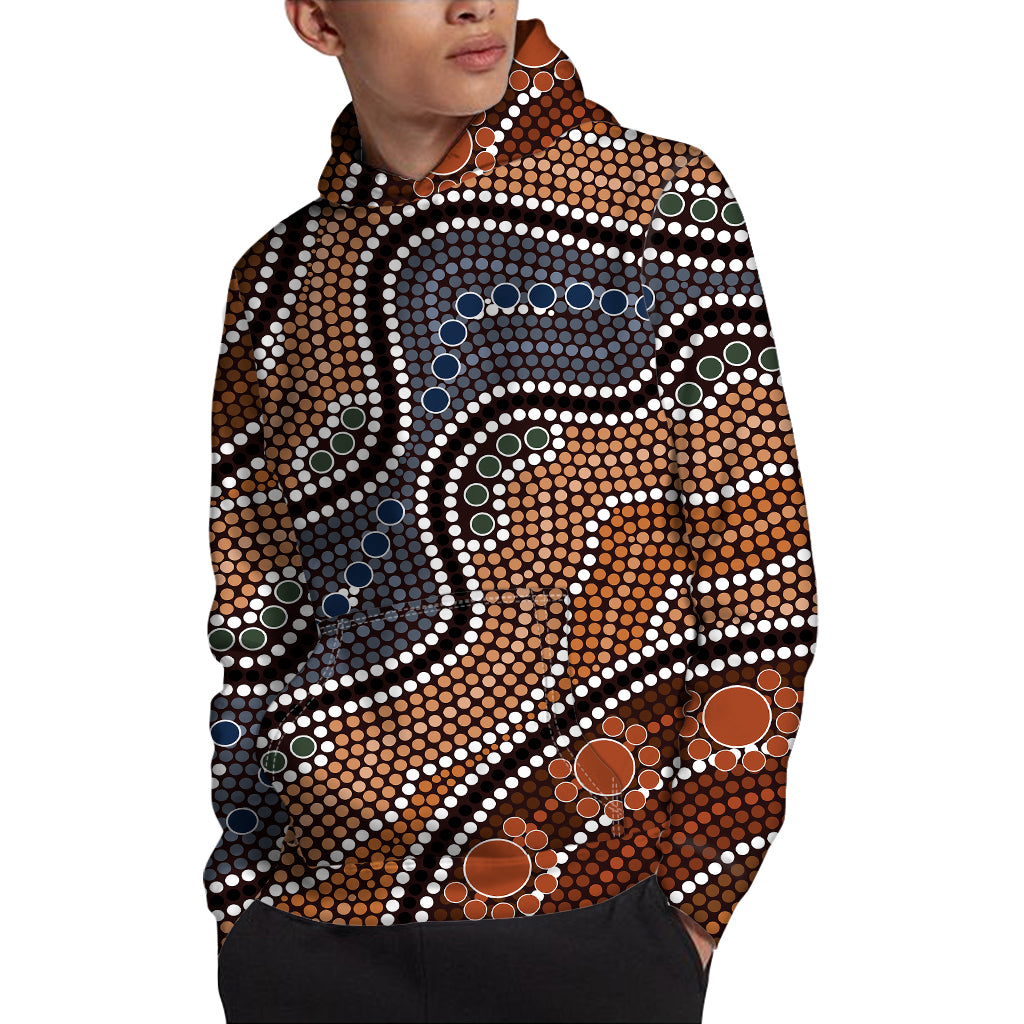 Australia River Aboriginal Dot Print Pullover Hoodie