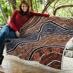 Australia River Aboriginal Dot Print Quilt