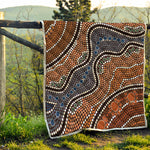 Australia River Aboriginal Dot Print Quilt