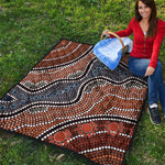 Australia River Aboriginal Dot Print Quilt