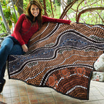 Australia River Aboriginal Dot Print Quilt