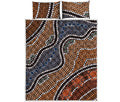 Australia River Aboriginal Dot Print Quilt Bed Set