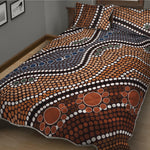Australia River Aboriginal Dot Print Quilt Bed Set