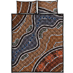 Australia River Aboriginal Dot Print Quilt Bed Set