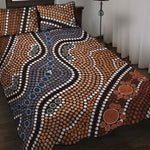 Australia River Aboriginal Dot Print Quilt Bed Set