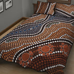 Australia River Aboriginal Dot Print Quilt Bed Set