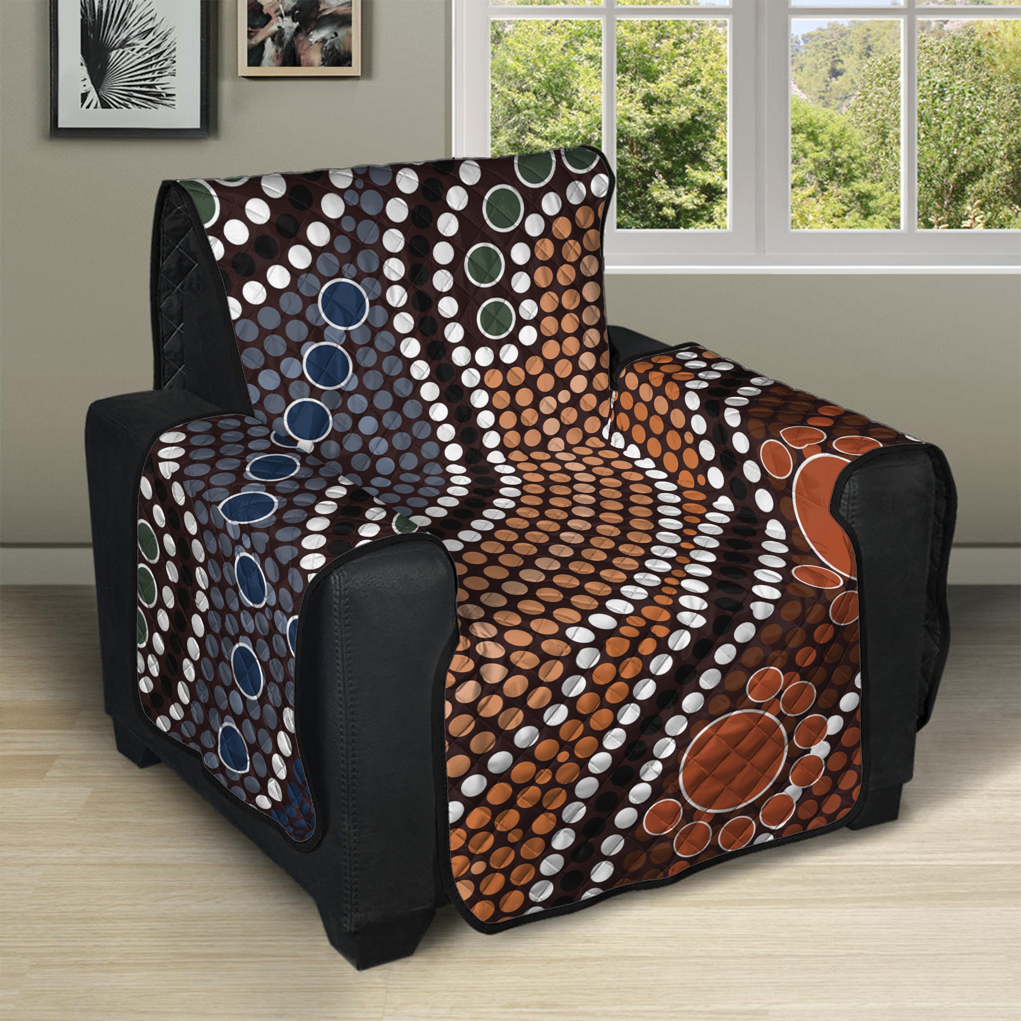 Australia River Aboriginal Dot Print Recliner Protector