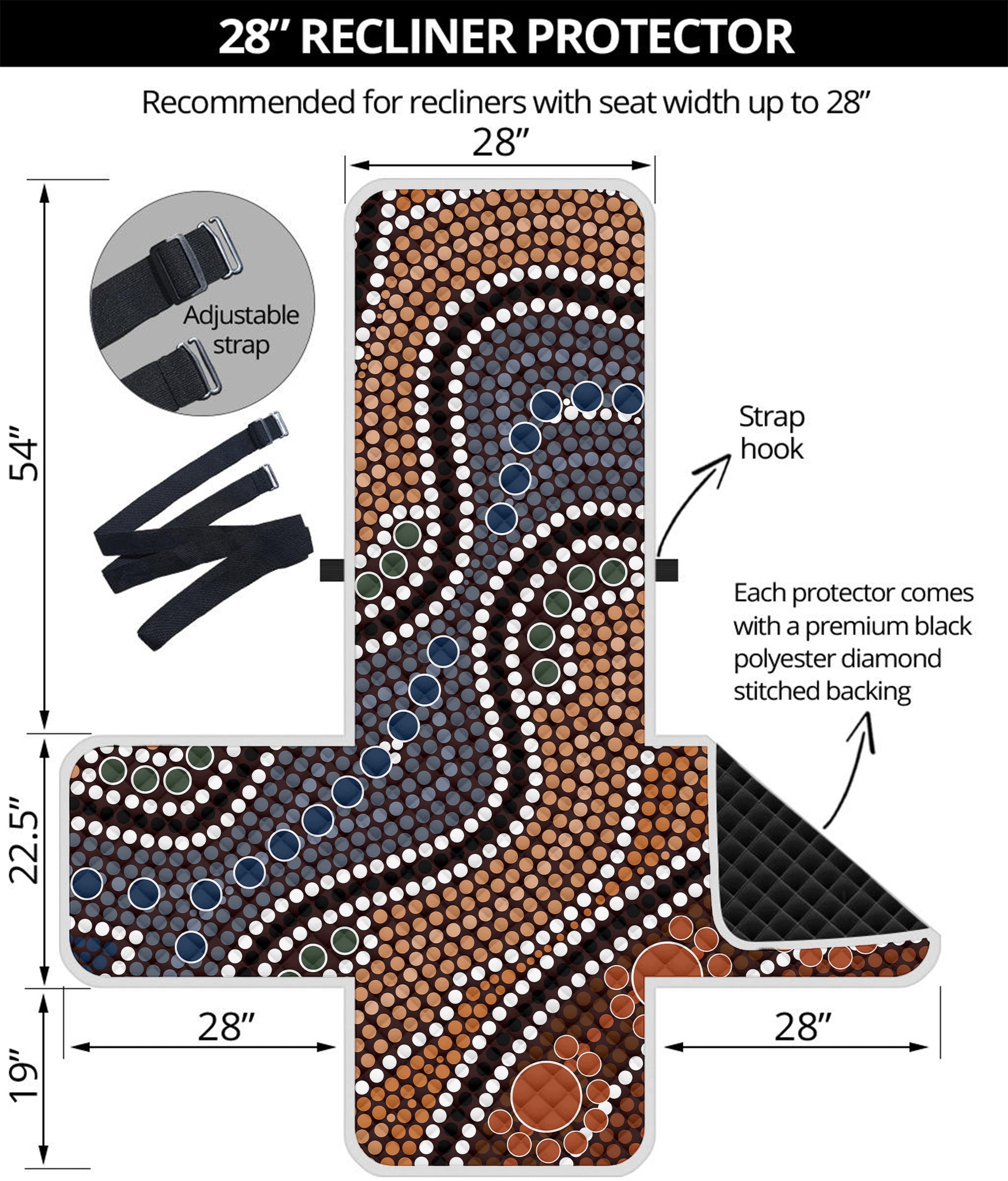 Australia River Aboriginal Dot Print Recliner Protector