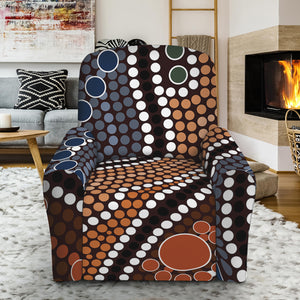 Australia River Aboriginal Dot Print Recliner Slipcover