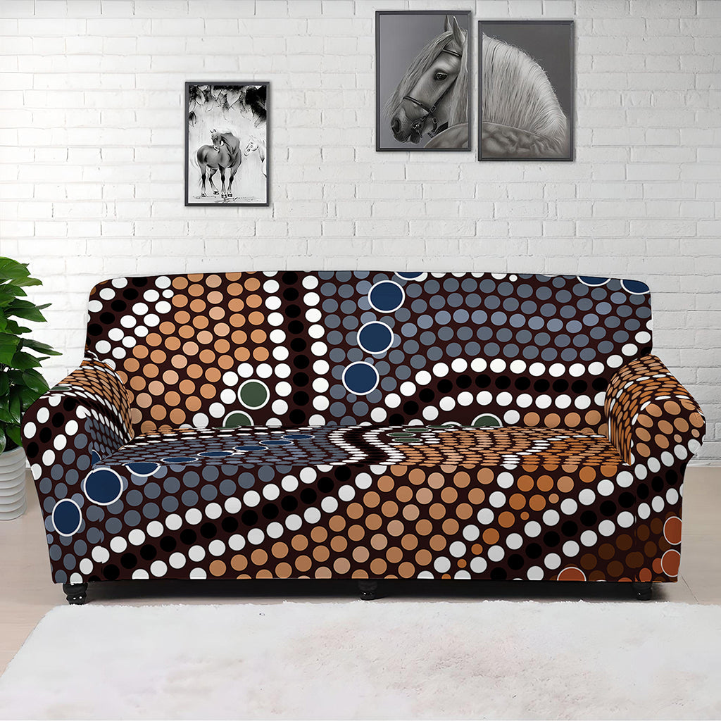 Australia River Aboriginal Dot Print Sofa Cover