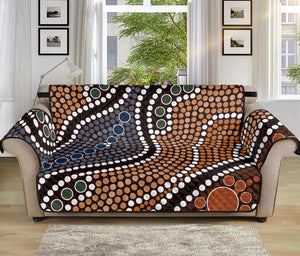 Australia River Aboriginal Dot Print Sofa Protector