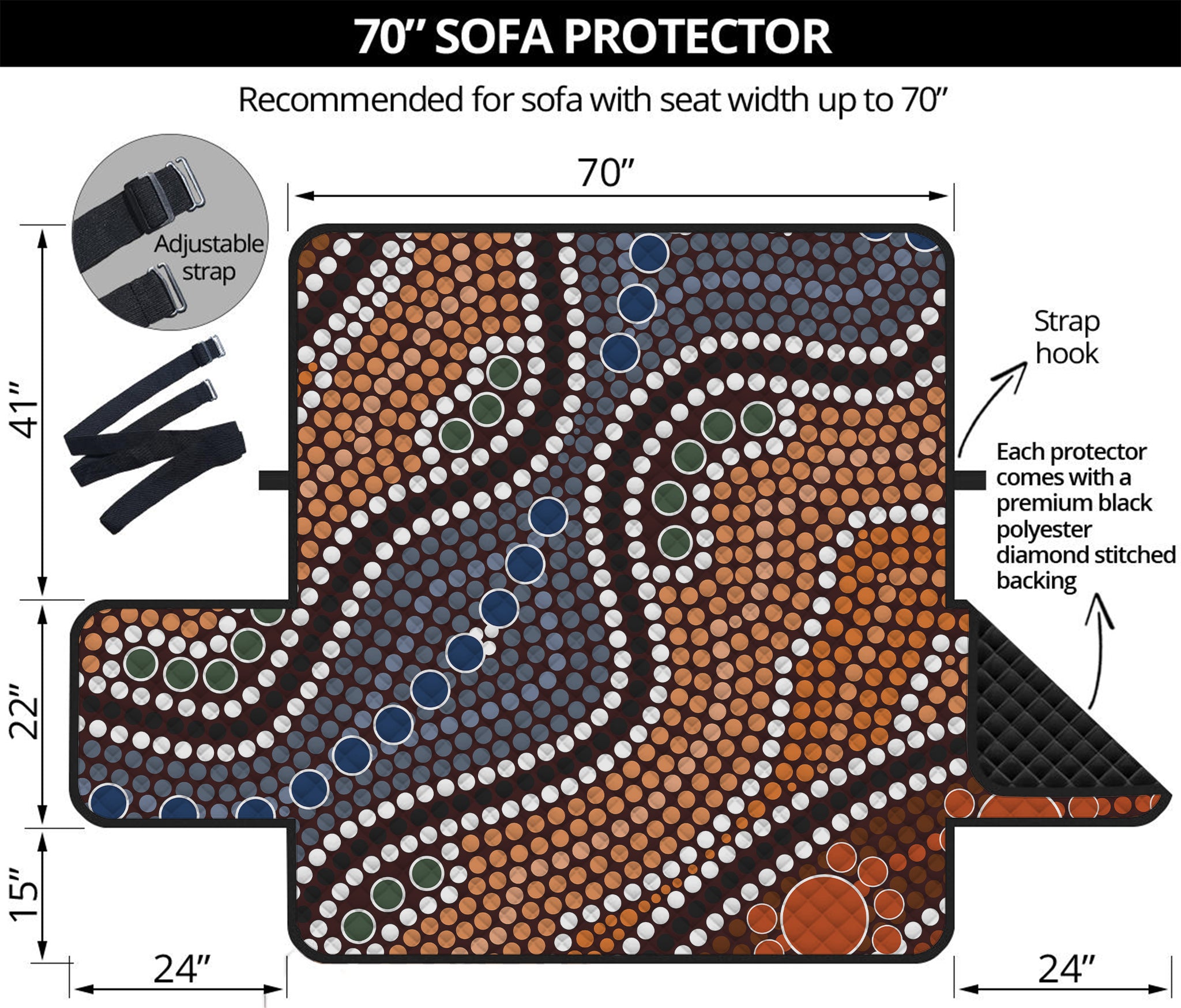 Australia River Aboriginal Dot Print Sofa Protector