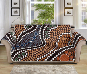 Australia River Aboriginal Dot Print Sofa Protector