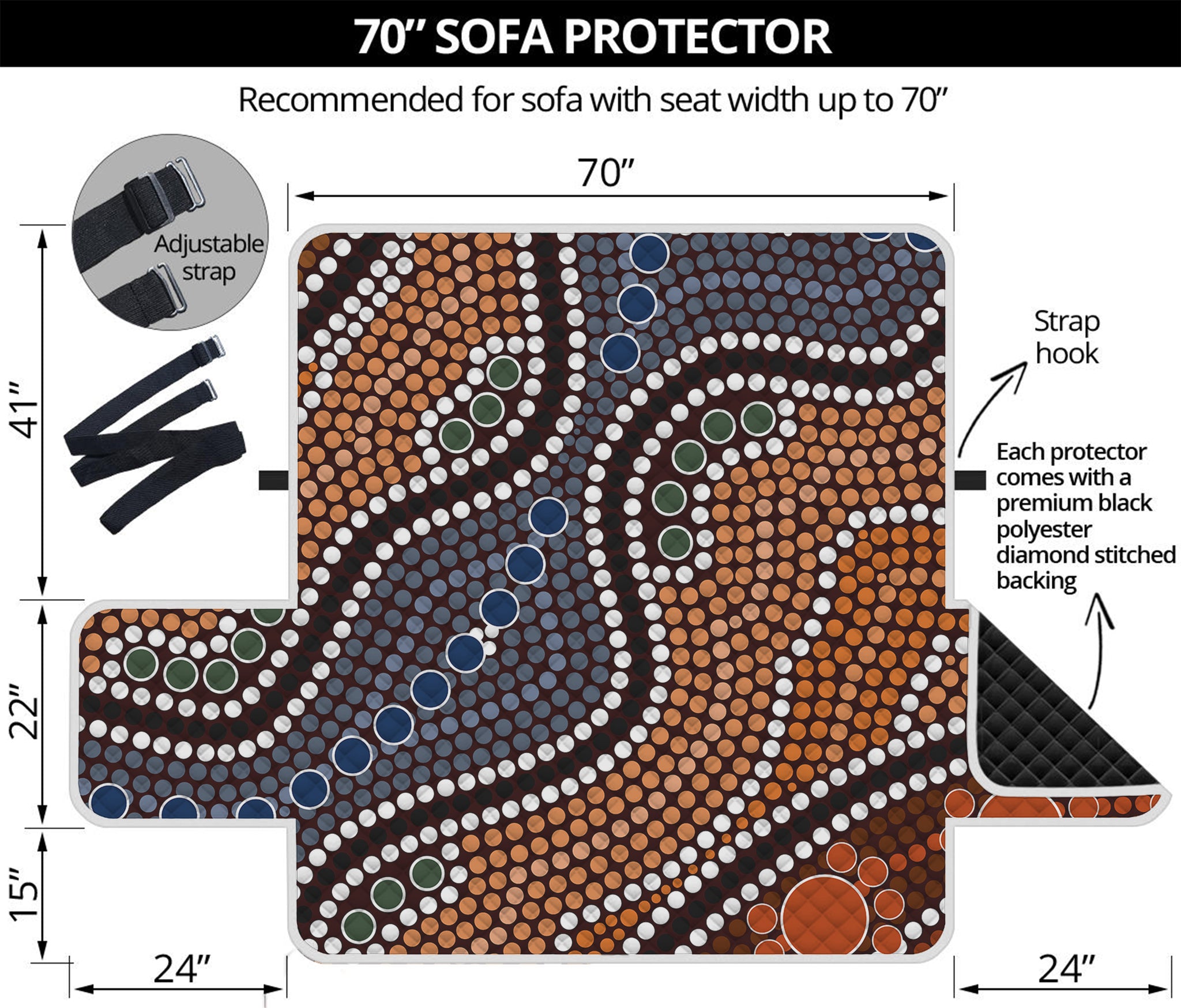 Australia River Aboriginal Dot Print Sofa Protector