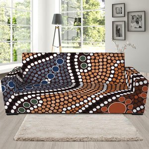 Australia River Aboriginal Dot Print Sofa Slipcover