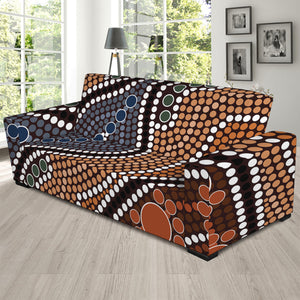 Australia River Aboriginal Dot Print Sofa Slipcover