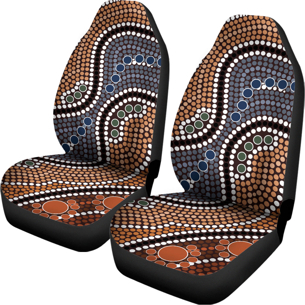 Australia River Aboriginal Dot Print Universal Fit Car Seat Covers