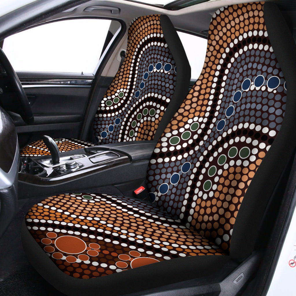 Australia River Aboriginal Dot Print Universal Fit Car Seat Covers