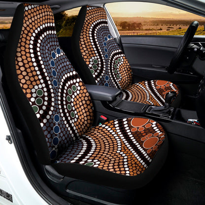 Australia River Aboriginal Dot Print Universal Fit Car Seat Covers