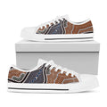 Australia River Aboriginal Dot Print White Low Top Sneakers