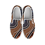 Australia River Aboriginal Dot Print White Slip On Shoes