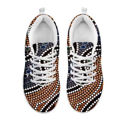 Australia River Aboriginal Dot Print White Sneakers