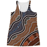 Australia River Aboriginal Dot Print Women's Racerback Tank Top